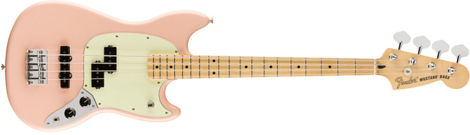 Fender Mustang Bass Pj Player Ltd Mex Mn - Shell Pink - Short scale elektrische bas - Main picture