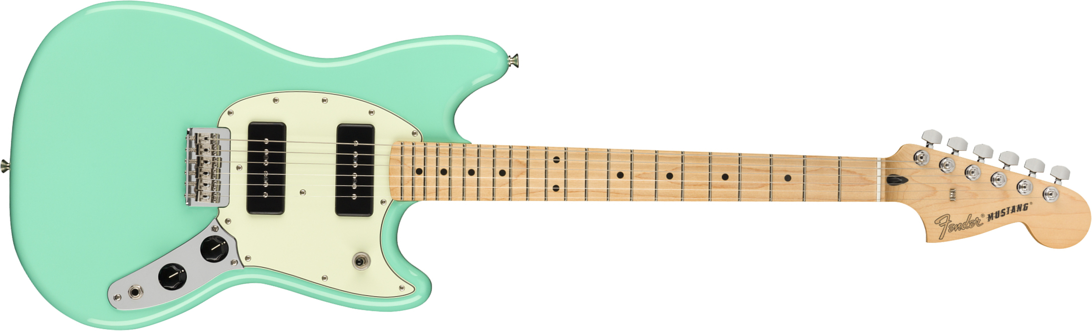 Fender Mustang Player 90 Mex Ht 2p90 Mn - Seafoam Green - Retro-rock elektrische gitaar - Main picture
