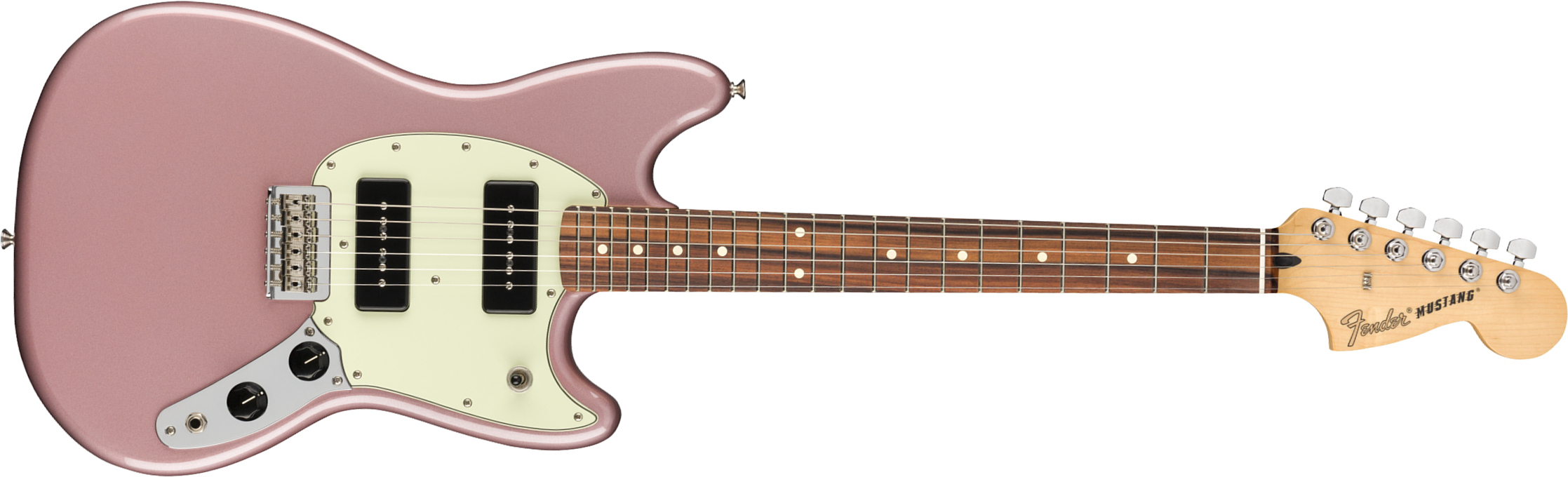 Fender Mustang Player 90 Mex Ht 2p90 Pf - Burgundy Mist Metallic - Retro-rock elektrische gitaar - Main picture