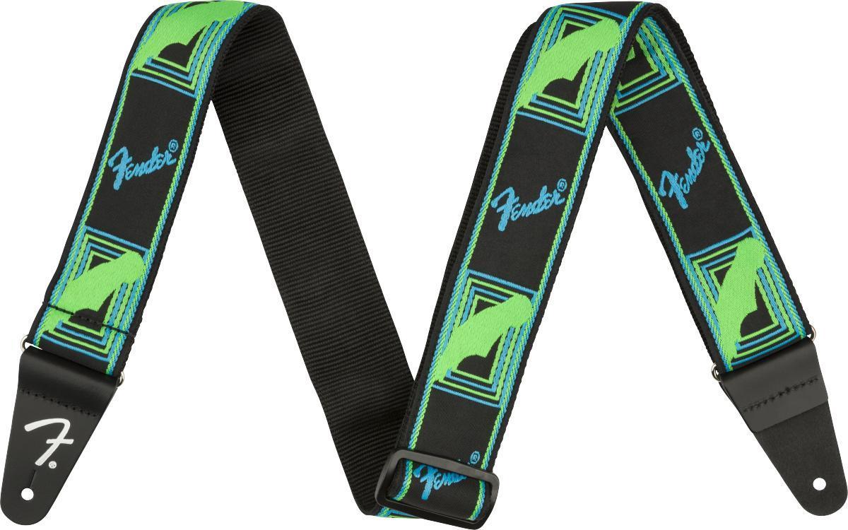 Gitaarriem Fender Neon Monogrammed Guitar Strap - Green/Blue