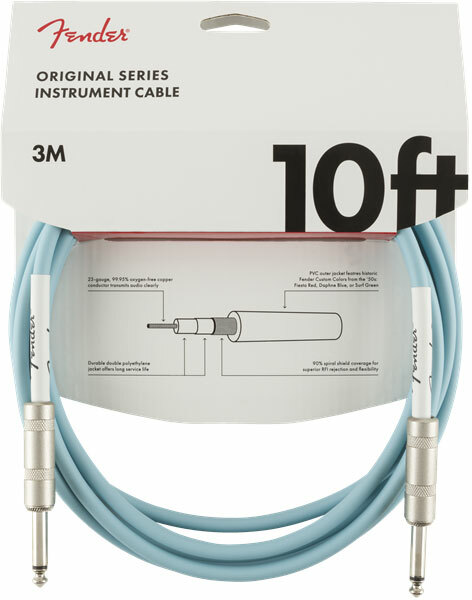 Fender Original Instrument Cable Droit/droit 10ft Daphne Blue - Kabel - Main picture