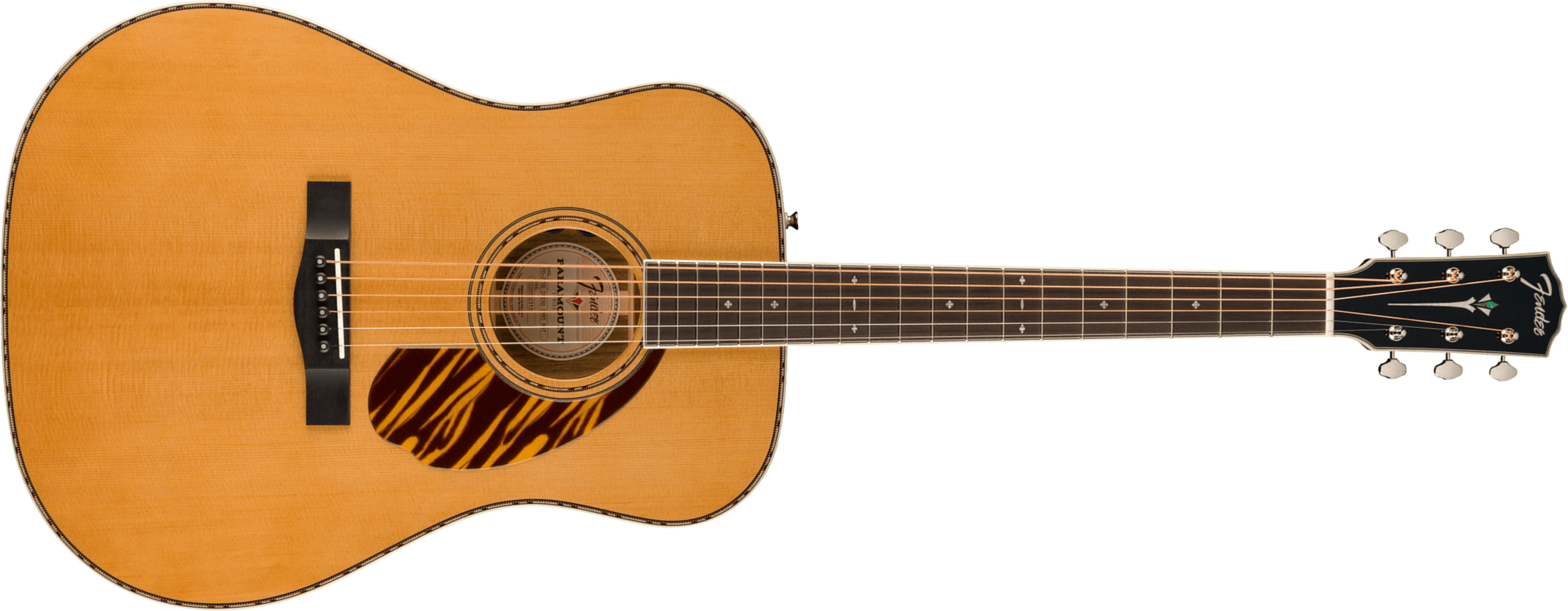 Fender Pd-220e Paramount Fsr Ltd Dreadnought Epicea Ovangkol Ova - Aged Natural - Elektro-akoestische gitaar - Main picture