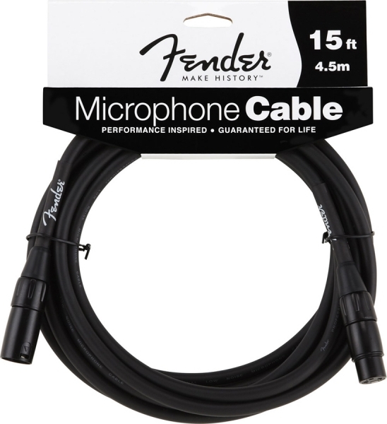 Fender Performance Series Xlr M/xlr F 4.5m (15 Ft) Black - - Kabel - Main picture