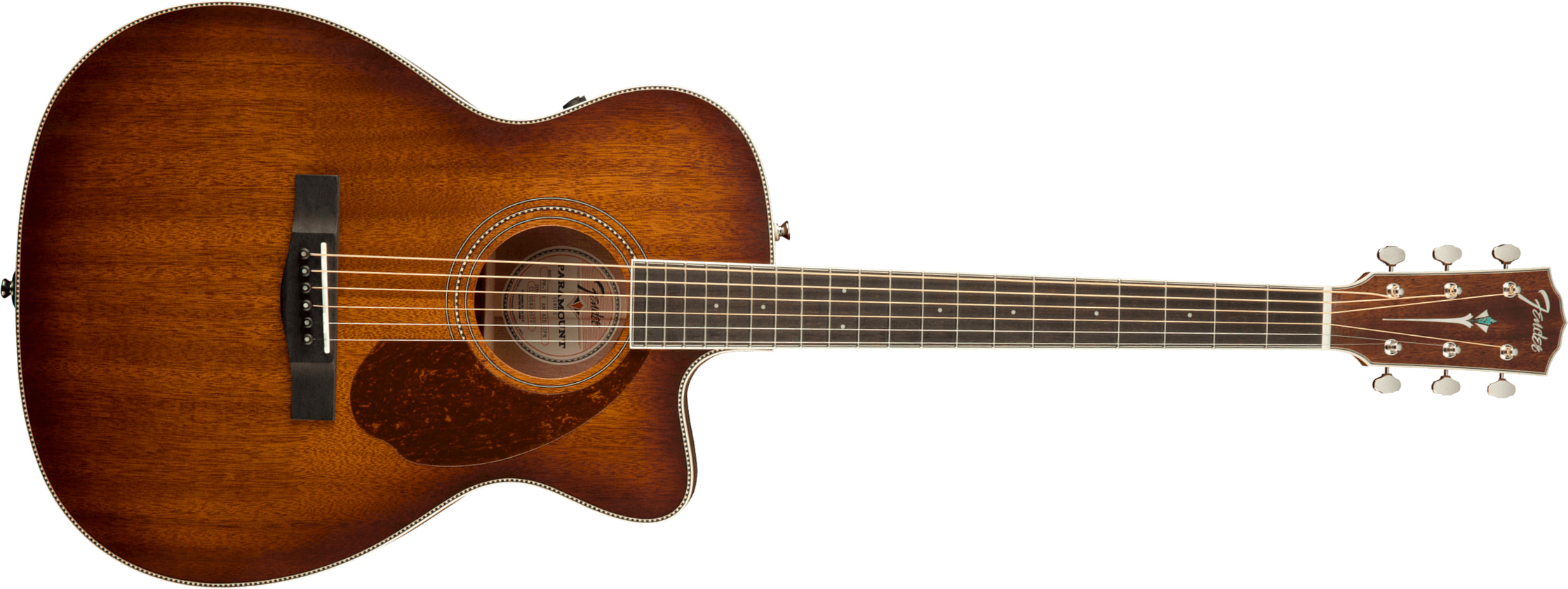 Fender Pm-3ce Triple-0 All-mahogany Paramount 000 Cw Tout Acajou Ova +etui - Aged Cognac Burst - Elektro-akoestische gitaar - Main picture