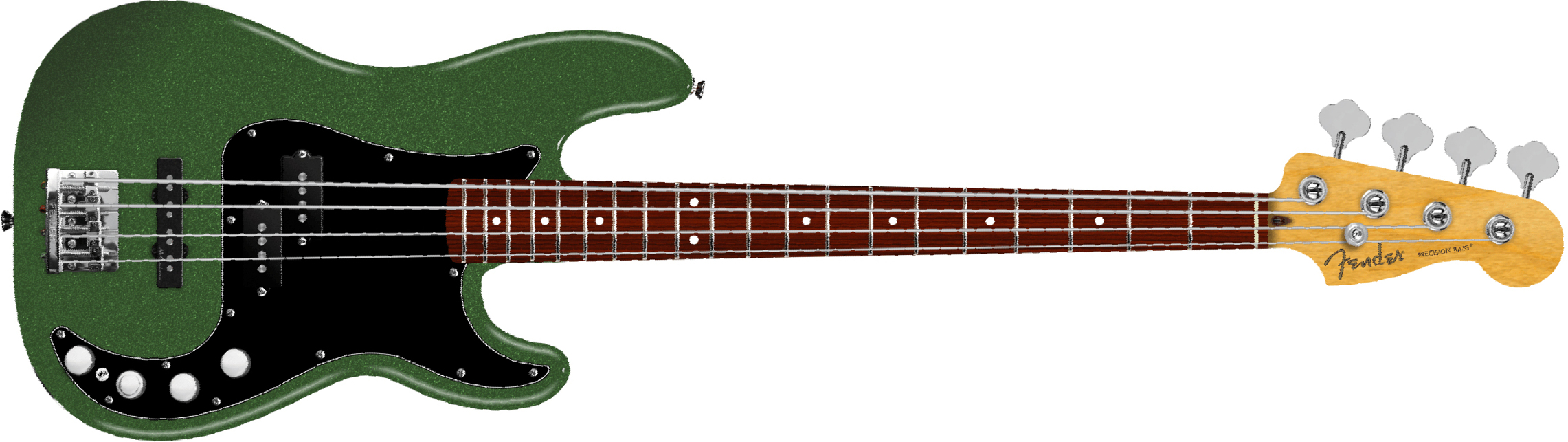 Fender Precision Bass Active Player Ii Modified Mex Rw - Harvest Green Metallic - Solid body elektrische bas - Main picture