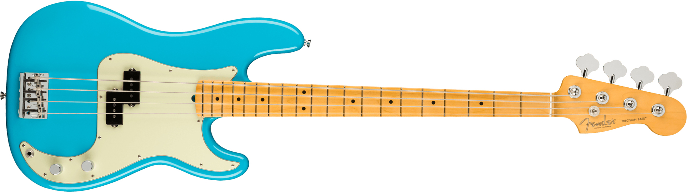 Fender Precision Bass American Professional Ii Usa Mn - Miami Blue - Solid body elektrische bas - Main picture