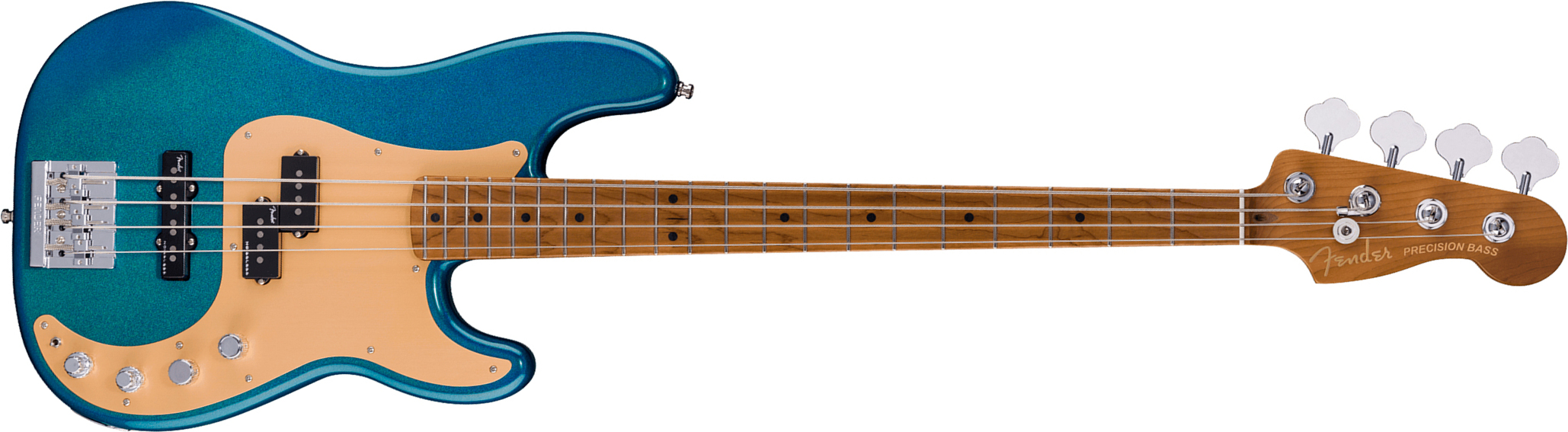 Fender Precision Bass American Ultra Ii Ltd Usa Active Mn - Aurora Metallic - Solid body elektrische bas - Main picture