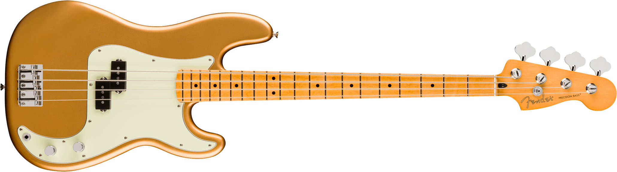 Fender Precision Bass Player Ii 75th Ann. Mex Ht 2s Mn - Aztec Gold - Solid body elektrische bas - Main picture