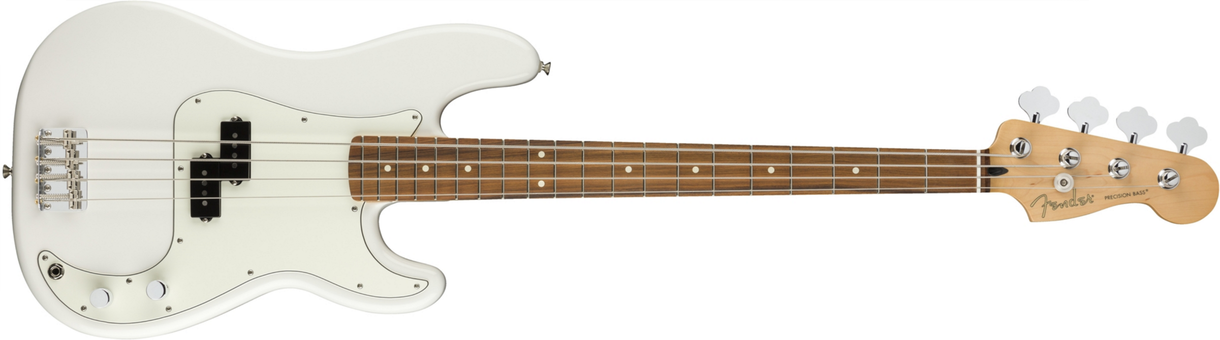 Fender Precision Bass Player Mex Pf - Polar White - Solid body elektrische bas - Main picture