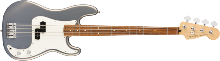 Fender Precision Bass Player Mex Pf - Silver - Solid body elektrische bas - Main picture