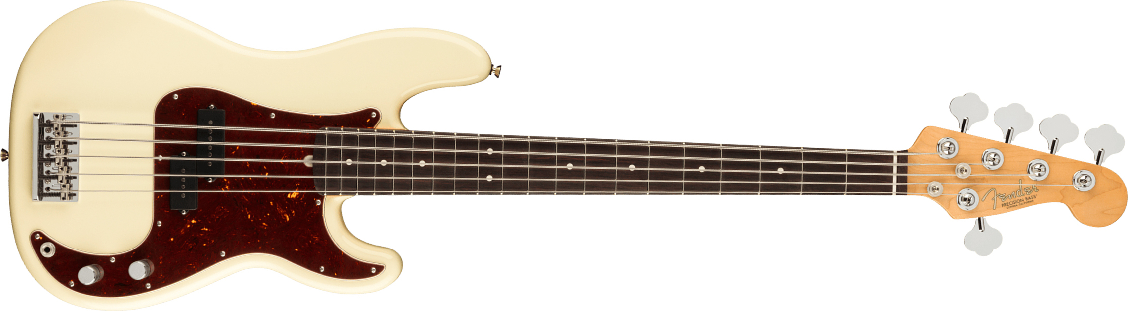 Fender Precision Bass V American Professional Ii Usa 5-cordes Rw - Olympic White - Solid body elektrische bas - Main picture
