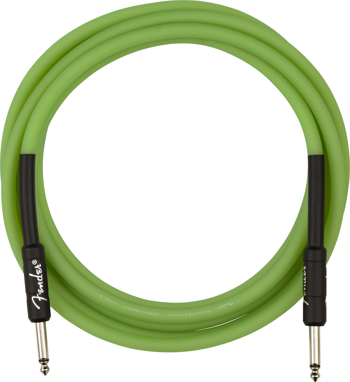 Fender Pro Glow In The Dark Instrument Cable Droit/droit 10ft Green - Kabel - Main picture