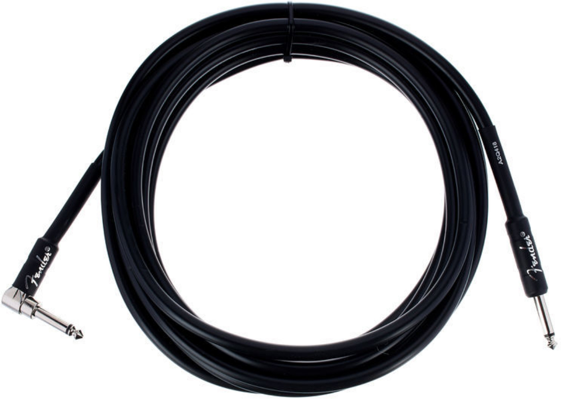 Fender Professional Instrument Cable Droit/coude 18.6ft Black - Kabel - Main picture