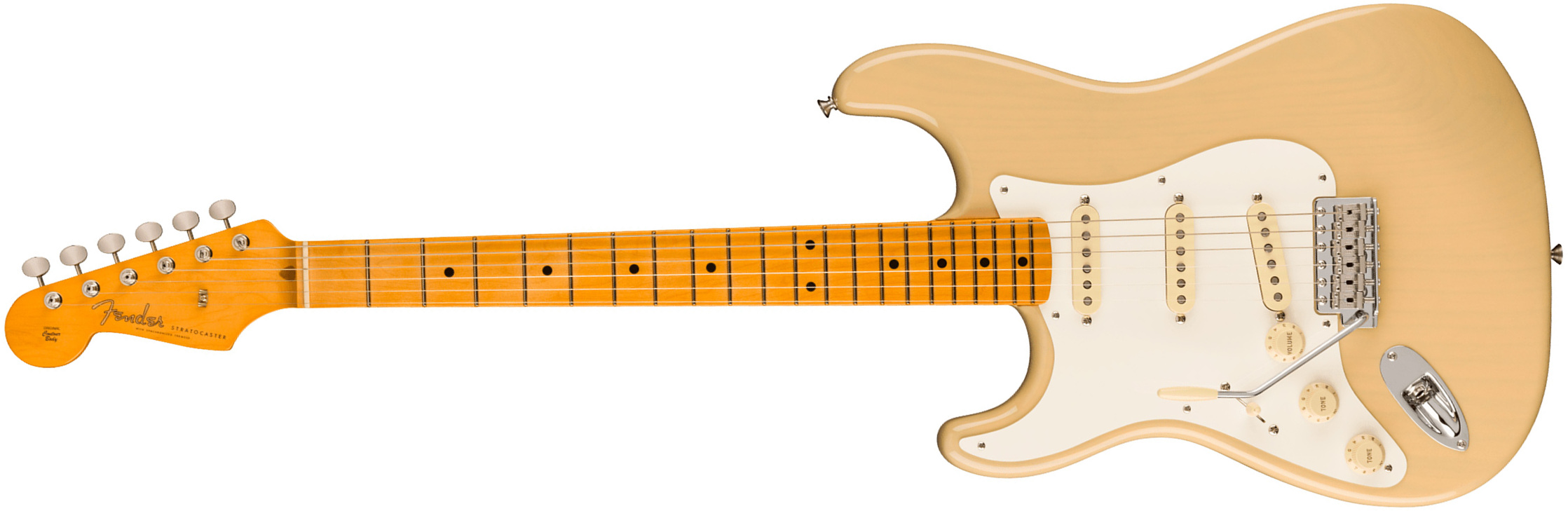 Fender Strat 1957 American Vintage Ii Lh Gaucher Usa 3s Trem Mn - Vintage Blonde - Linkshandige elektrische gitaar - Main picture
