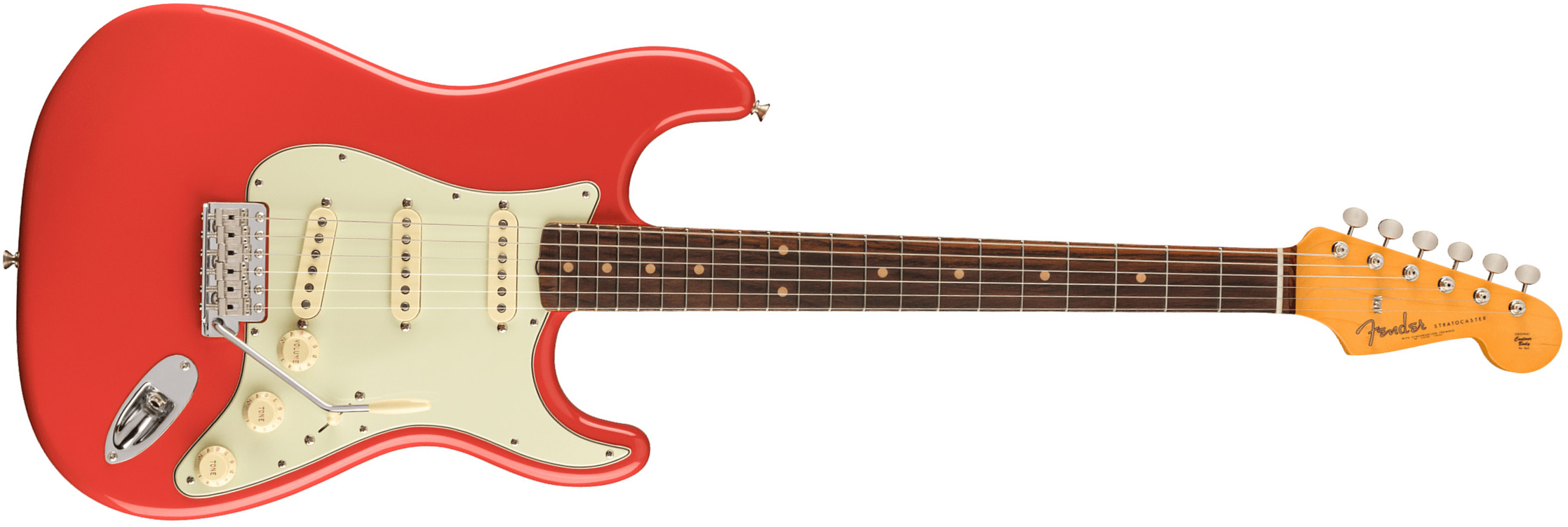 Fender Strat 1961 American Vintage Ii Usa 3s Trem Rw - Fiesta Red - Elektrische gitaar in Str-vorm - Main picture