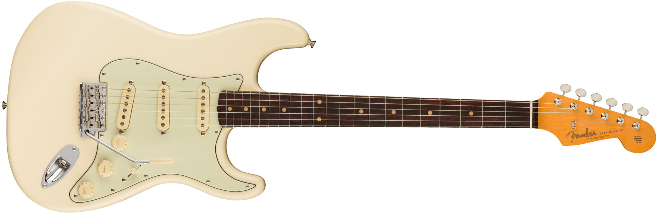 Fender Strat 1961 American Vintage Ii Usa 3s Trem Rw - Olympic White - Elektrische gitaar in Str-vorm - Main picture
