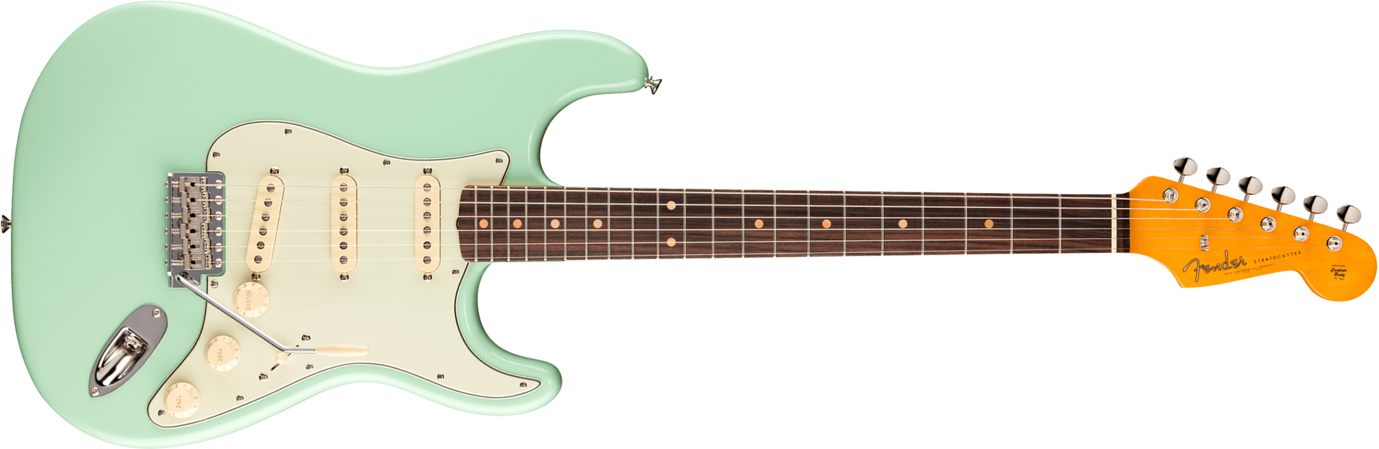Fender Strat 1961 American Vintage Ii Usa 3s Trem Rw - Surf Green - Elektrische gitaar in Strat vorm - Main picture