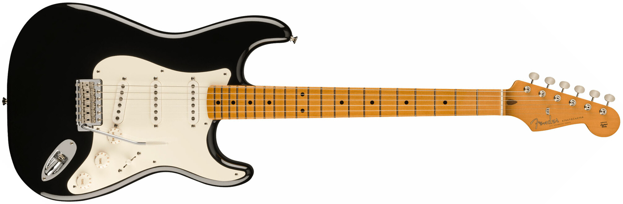 Fender Strat 50s Vintera 2 Mex 3s Trem Mn - Black - Elektrische gitaar in Str-vorm - Main picture