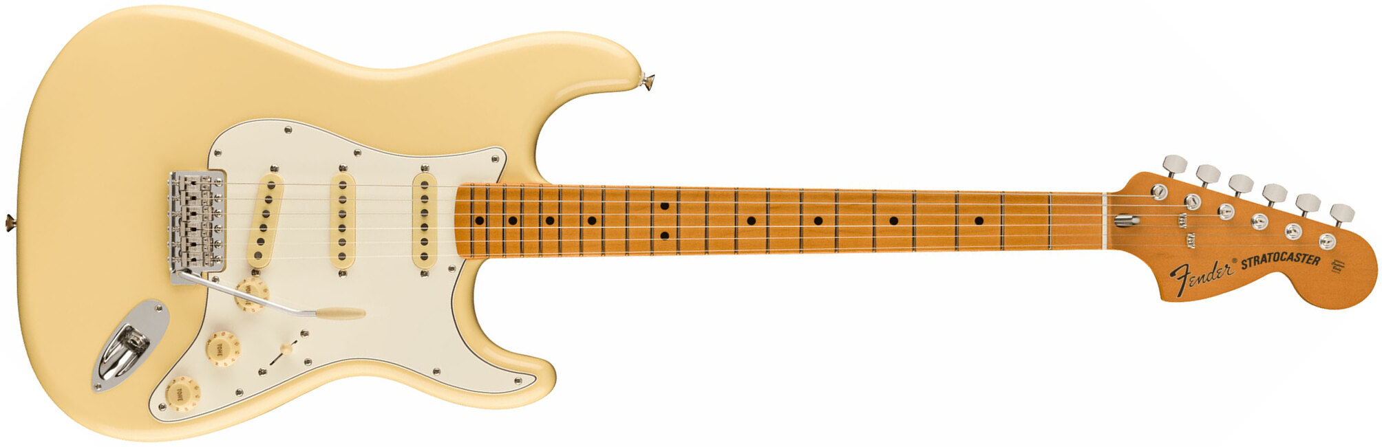 Fender Strat 70s Vintera 2 Mex 3s Trem Mn - Vintage White - Elektrische gitaar in Str-vorm - Main picture