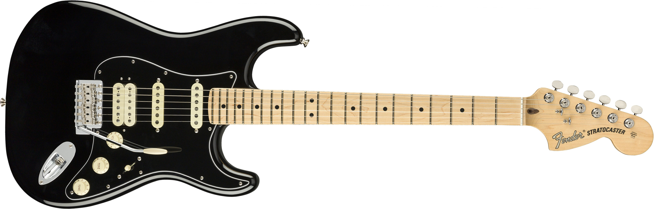 Fender Strat American Performer Usa Hss Mn - Black - Elektrische gitaar in Str-vorm - Main picture
