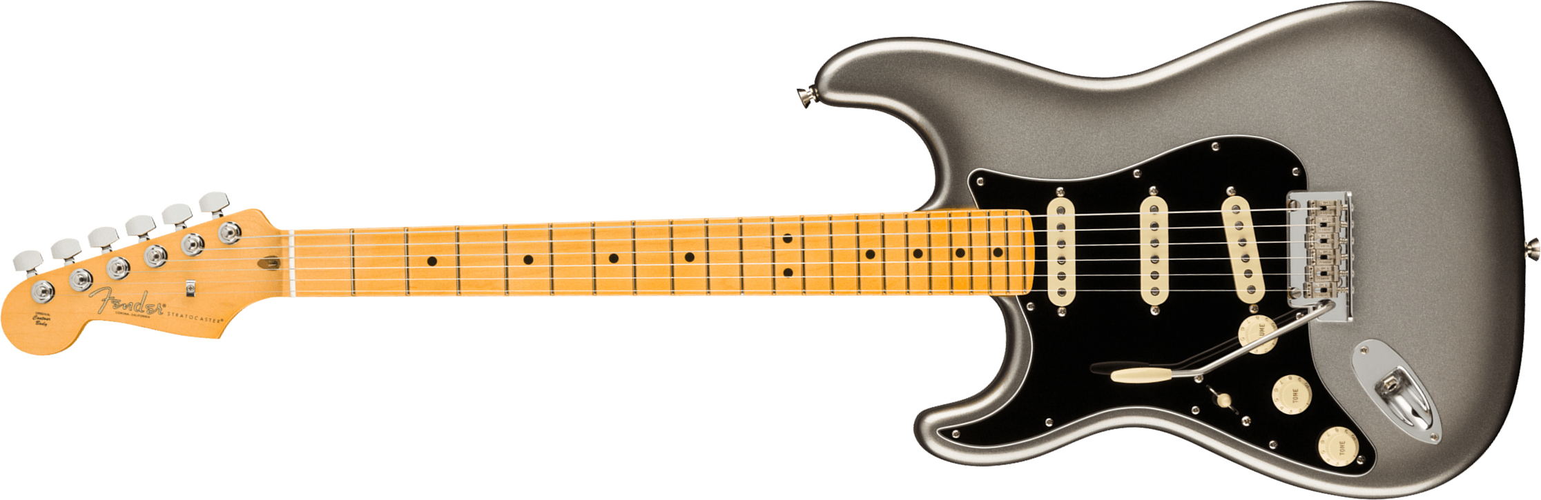 Fender Strat American Professional Ii Lh Gaucher Usa Mn - Mercury - Linkshandige elektrische gitaar - Main picture