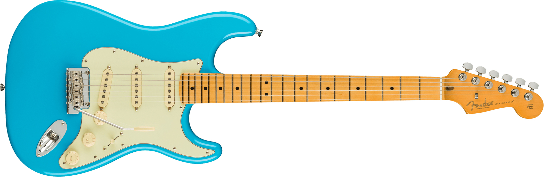 Fender Strat American Professional Ii Usa Mn - Miami Blue - Elektrische gitaar in Str-vorm - Main picture