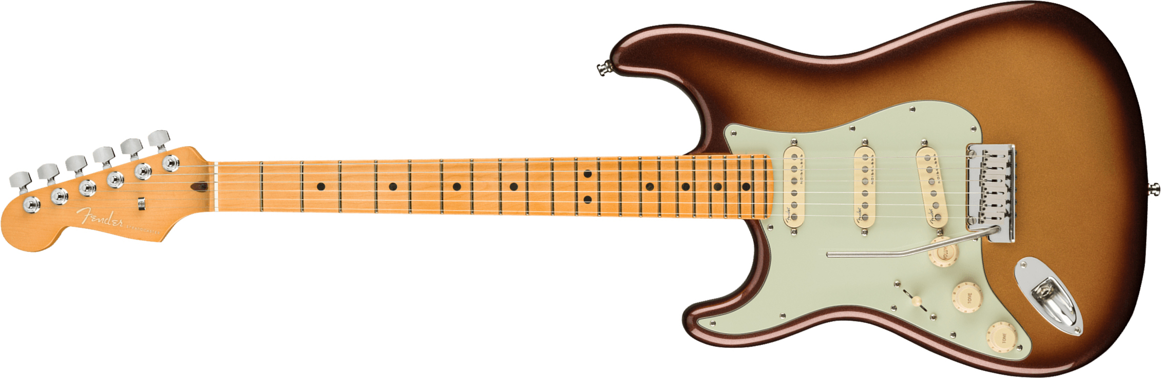 Fender Strat American Ultra Lh Gaucher Usa Mn +etui - Mocha Burst - Elektrische gitaar in Str-vorm - Main picture
