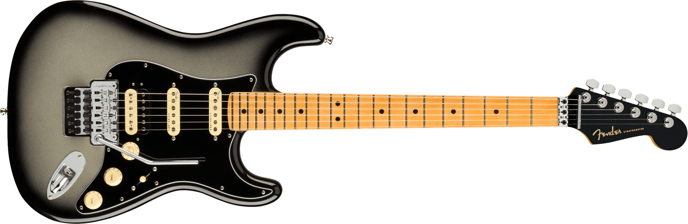 Fender Strat American Ultra Luxe Hss Floyd Rose Usa Fr Mn +etui - Silverburst - Elektrische gitaar in Str-vorm - Main picture