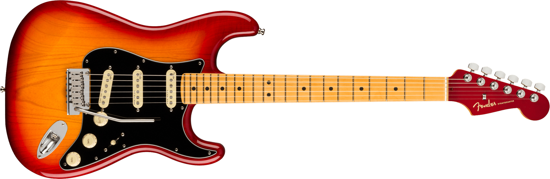 Fender Strat American Ultra Luxe Usa Mn +etui - Plasma Red Burst - Elektrische gitaar in Str-vorm - Main picture
