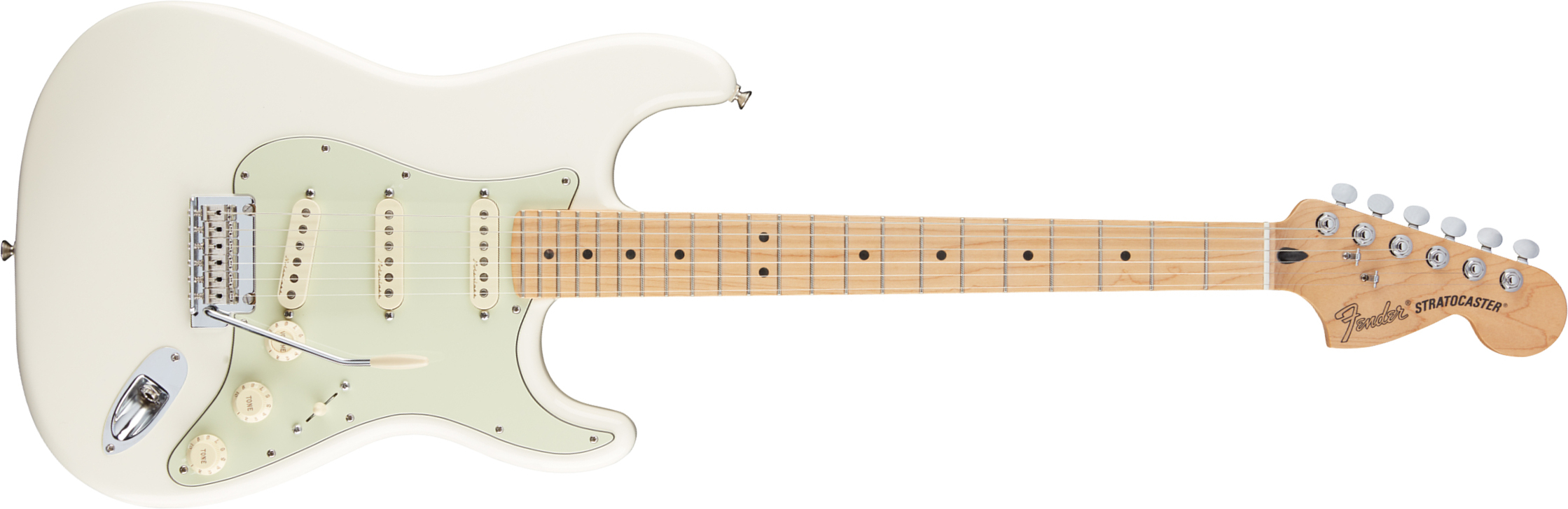 Fender Strat Deluxe Roadhouse Mex Mn - Olympic White - Elektrische gitaar in Str-vorm - Main picture