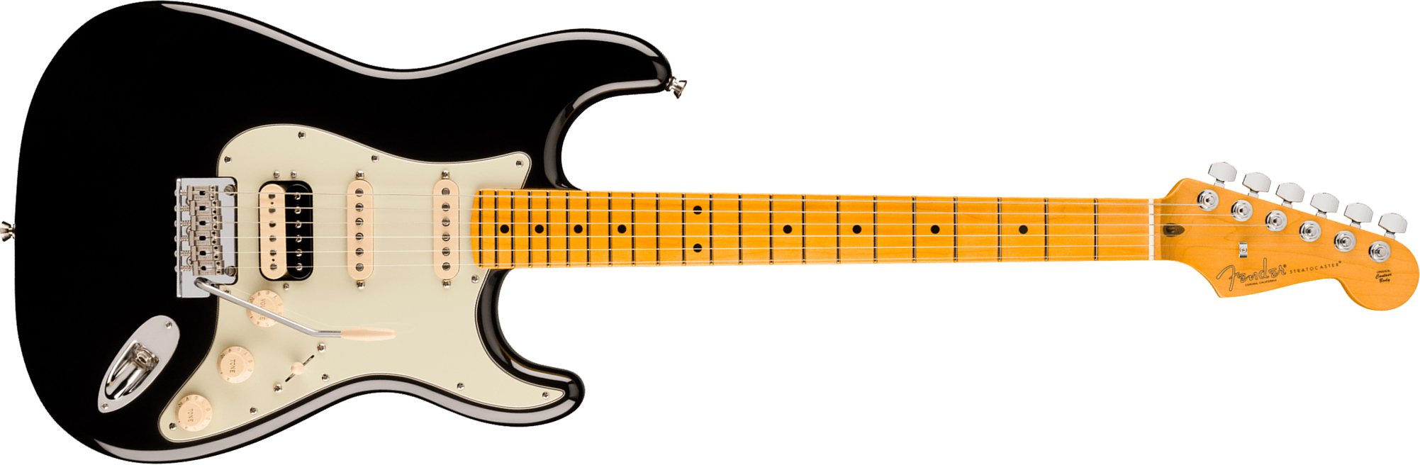 Fender Strat Hss American Pro. Usa Hss Trem Mn - Black - Elektrische gitaar in Strat vorm - Main picture