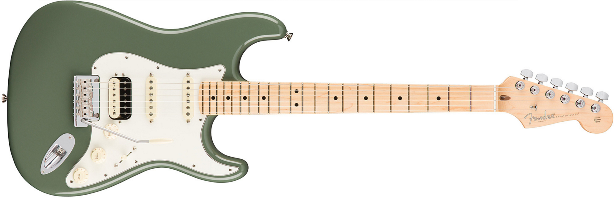 Fender Strat Hss Shawbucker American Professional Usa Mn - Antique Olive - Elektrische gitaar in Str-vorm - Main picture
