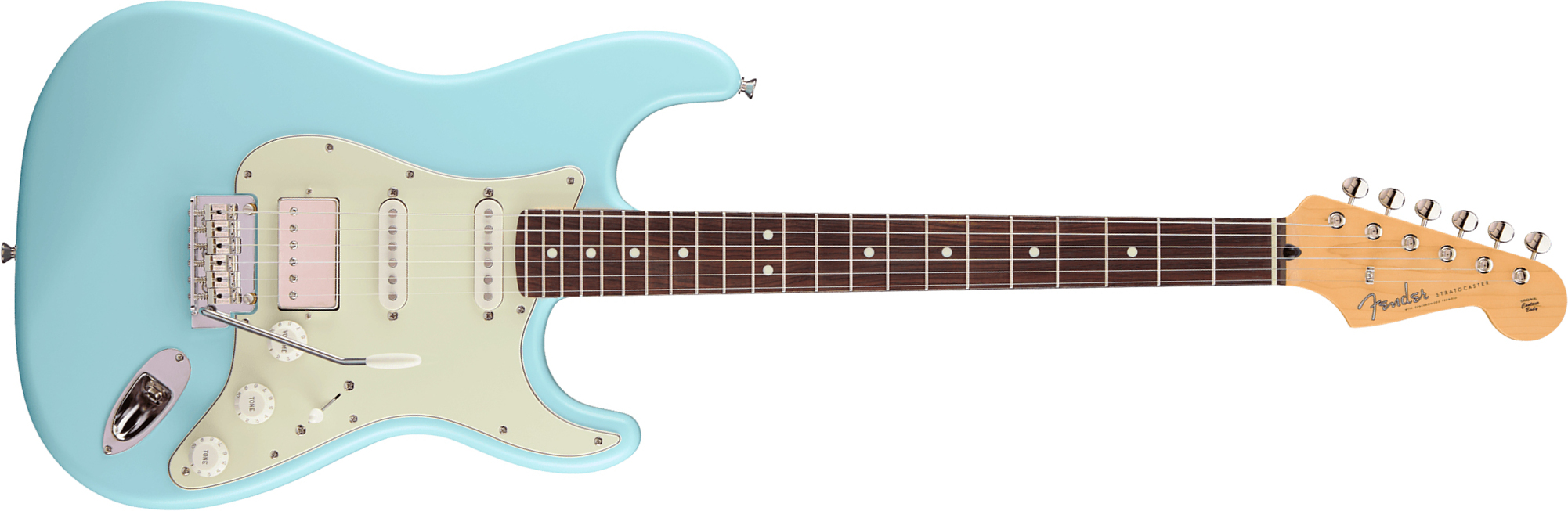 Fender Strat Hybrid Ii Mij Ltd Jap Hss Trem Rw - Daphne Blue - Elektrische gitaar in Strat vorm - Main picture
