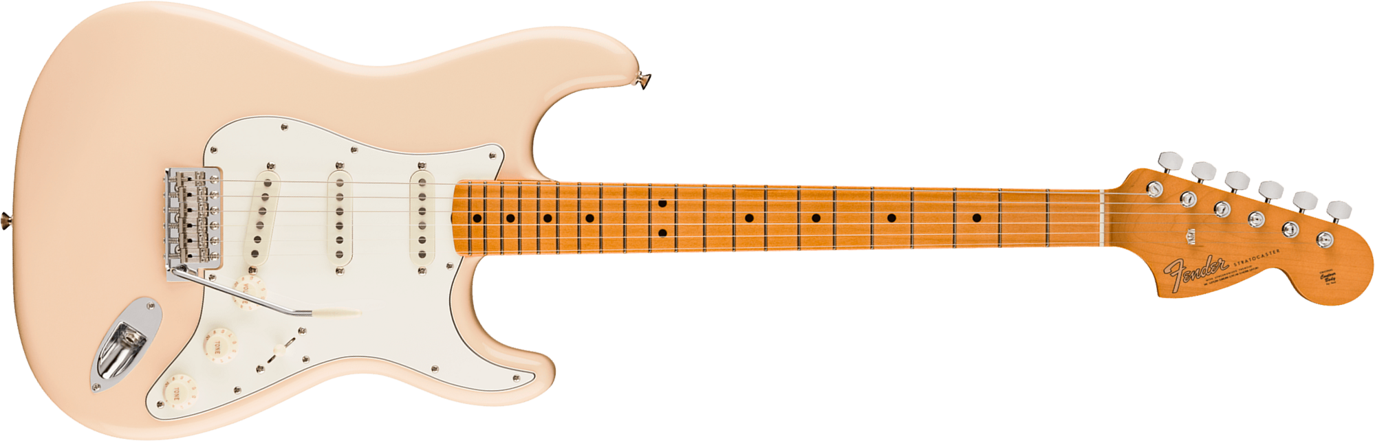 Fender Strat Late 60s Vintera 3 Mex 3s Trem Mn - Olympic White - Elektrische gitaar in Strat vorm - Main picture