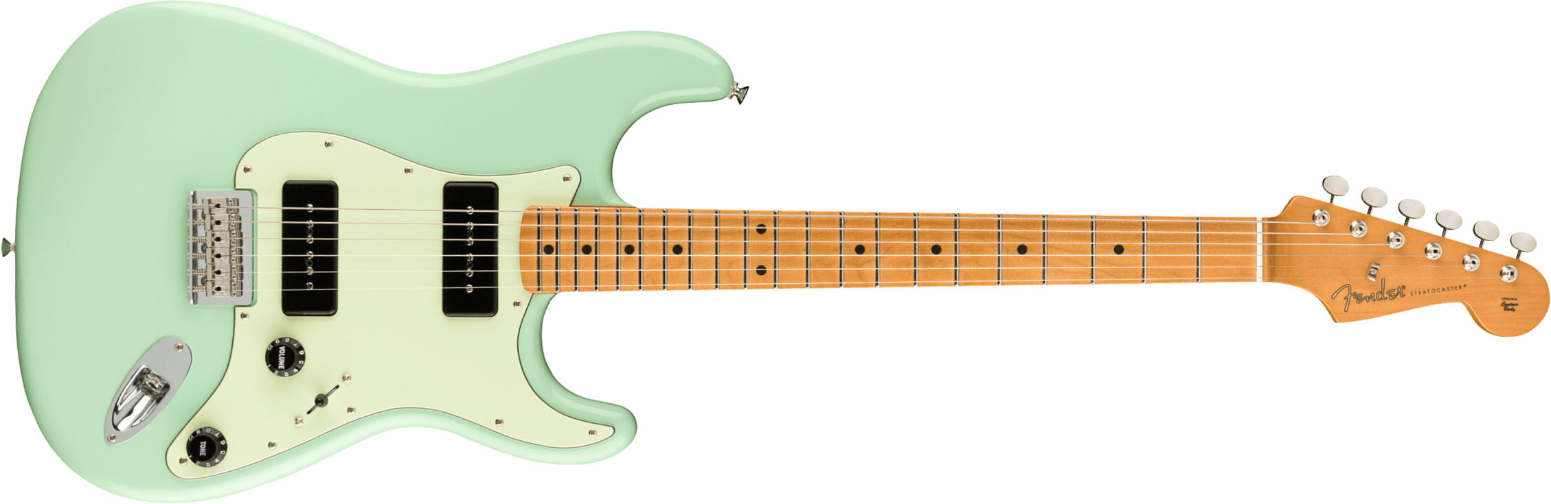 Fender Strat Noventa Mex Ss Ht Mn +housse - Surf Green - Elektrische gitaar in Str-vorm - Main picture
