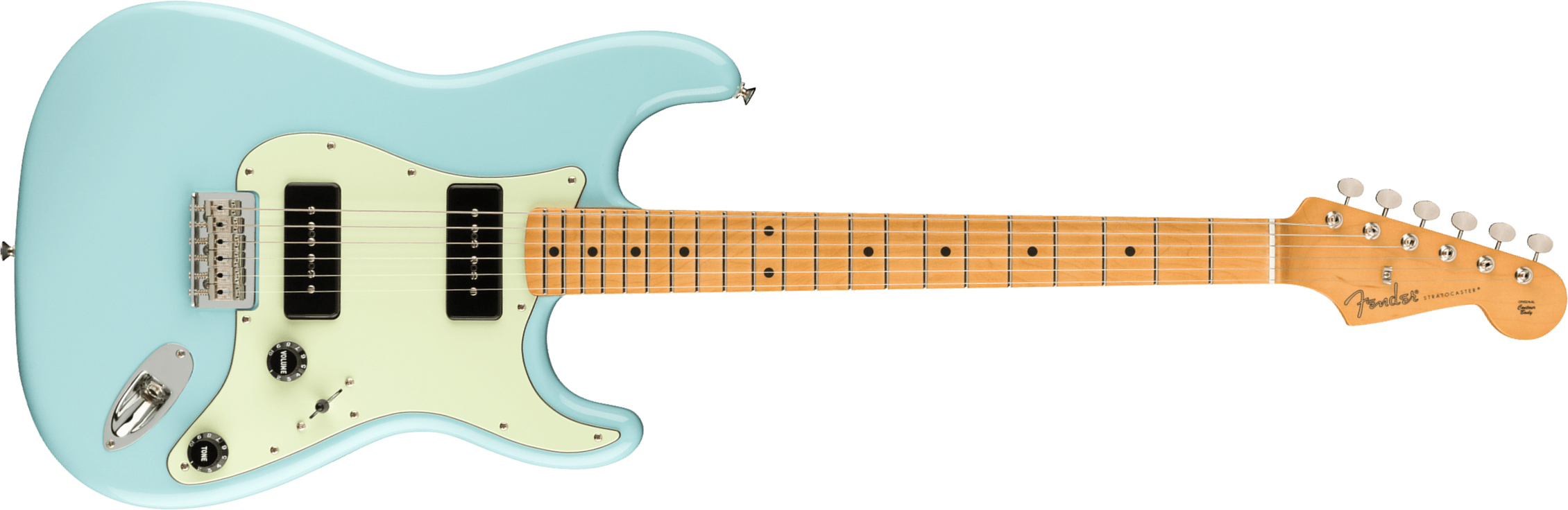 Fender Strat Noventa Mex Ss Ht Mn +housse - Daphne Blue - Elektrische gitaar in Str-vorm - Main picture