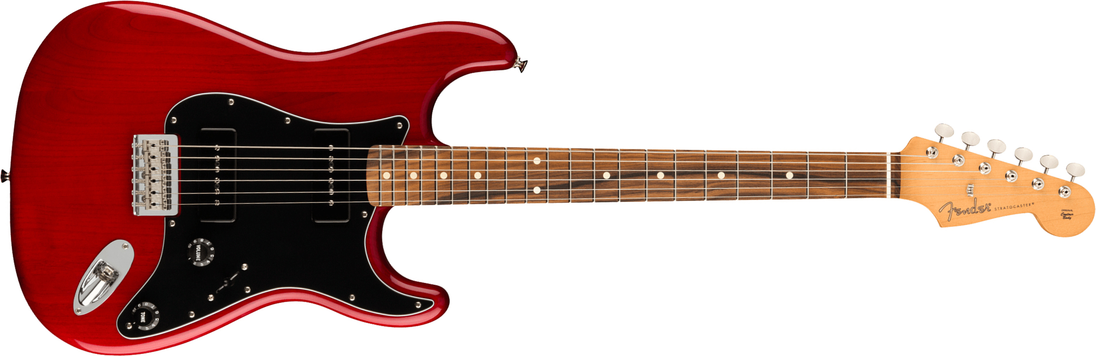 Fender Strat Noventa Mex Ss Ht Pf +housse - Crimson Red Transparent - Elektrische gitaar in Str-vorm - Main picture