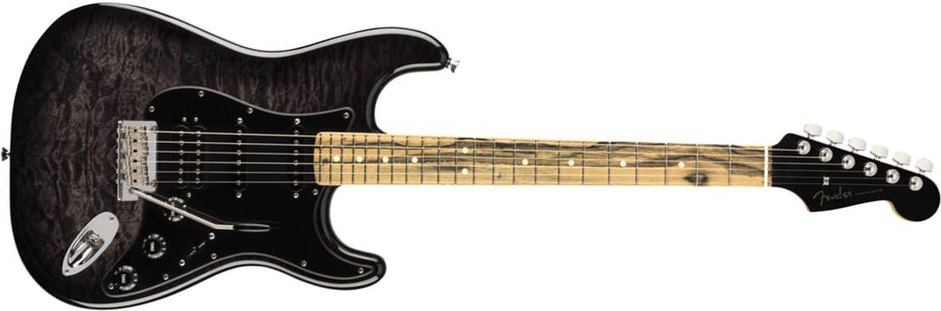Fender Strat Pale Moon Fsr Ltd 2020 Usa Hss Eb - Trans Black - Elektrische gitaar in Str-vorm - Main picture