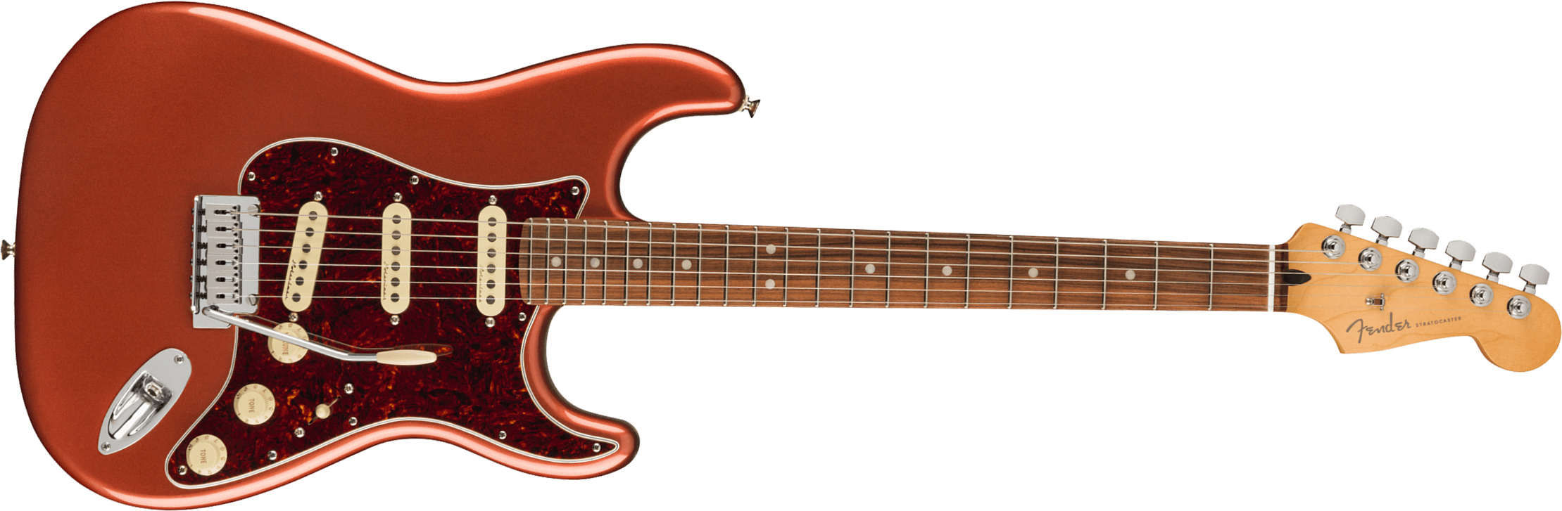 Fender Strat Player Plus Mex 3s Trem Pf - Aged Candy Apple Red - Elektrische gitaar in Str-vorm - Main picture