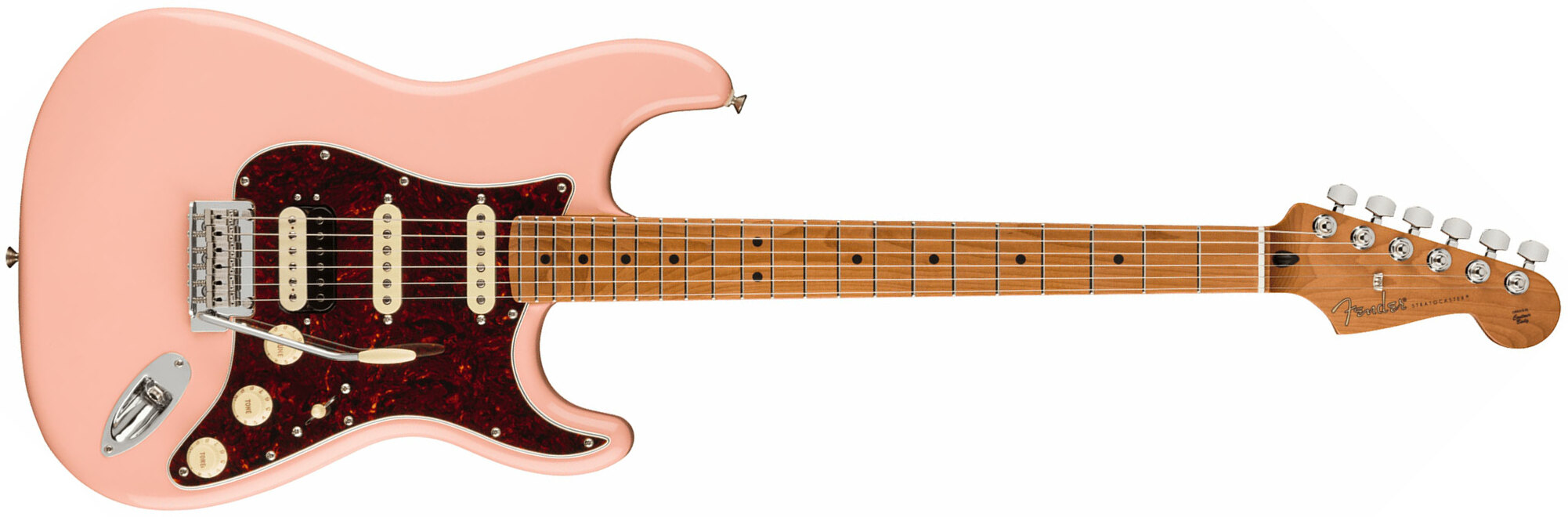 Fender Strat Player Roasted Neck Ltd Mex Hss Trem Mn - Shell Pink - Elektrische gitaar in Str-vorm - Main picture