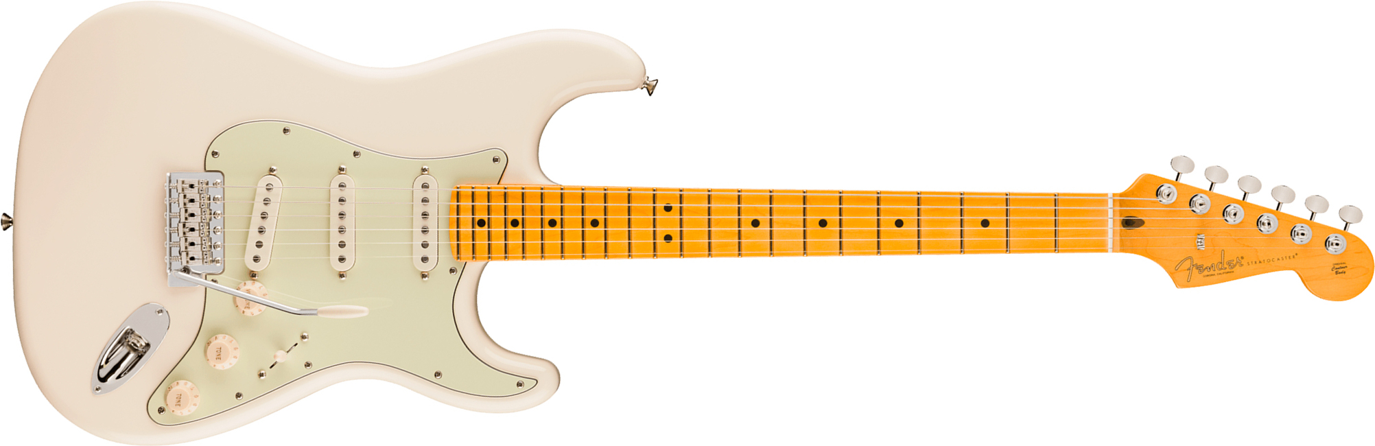 Fender Strat Silent System American Pro. Classic Ltd 3s Trem Mn - Olympic White - Elektrische gitaar in Strat vorm - Main picture