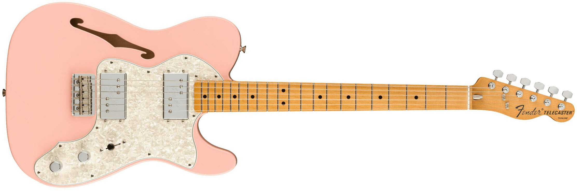 Fender Tele 70s Thinline Vintera Vintage Fsr Ltd Mex Hh Ht Mn - Shell Pink - Televorm elektrische gitaar - Main picture