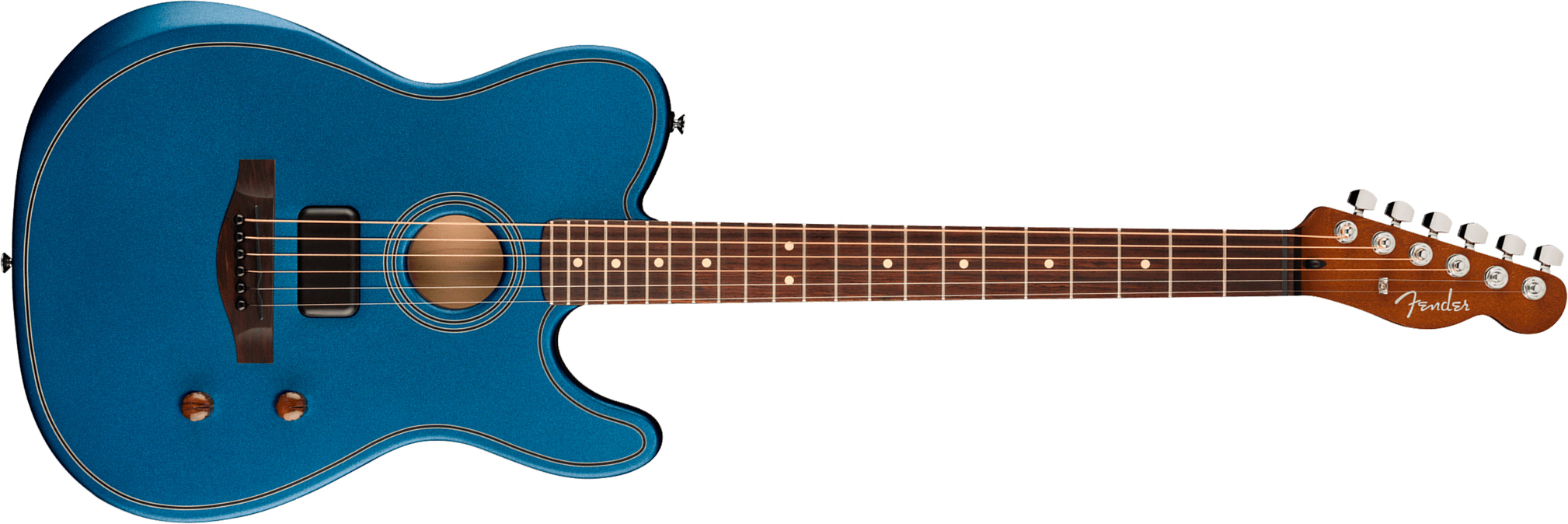 Fender Tele Acoustasonic Standard Ltd Ind Epicea Nyatoh Rw - Lake Placid Blue - Folk gitaar - Main picture