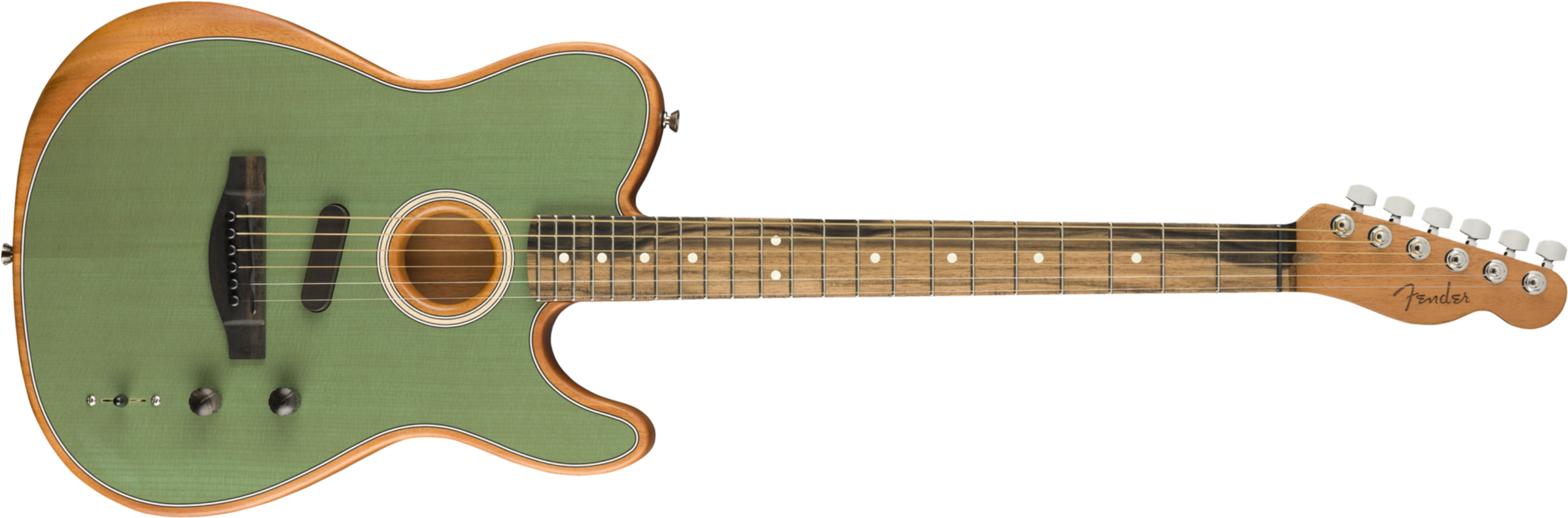 Fender Tele American Acoustasonic Usa Eb - Surf Green - Westerngitaar & electro - Main picture