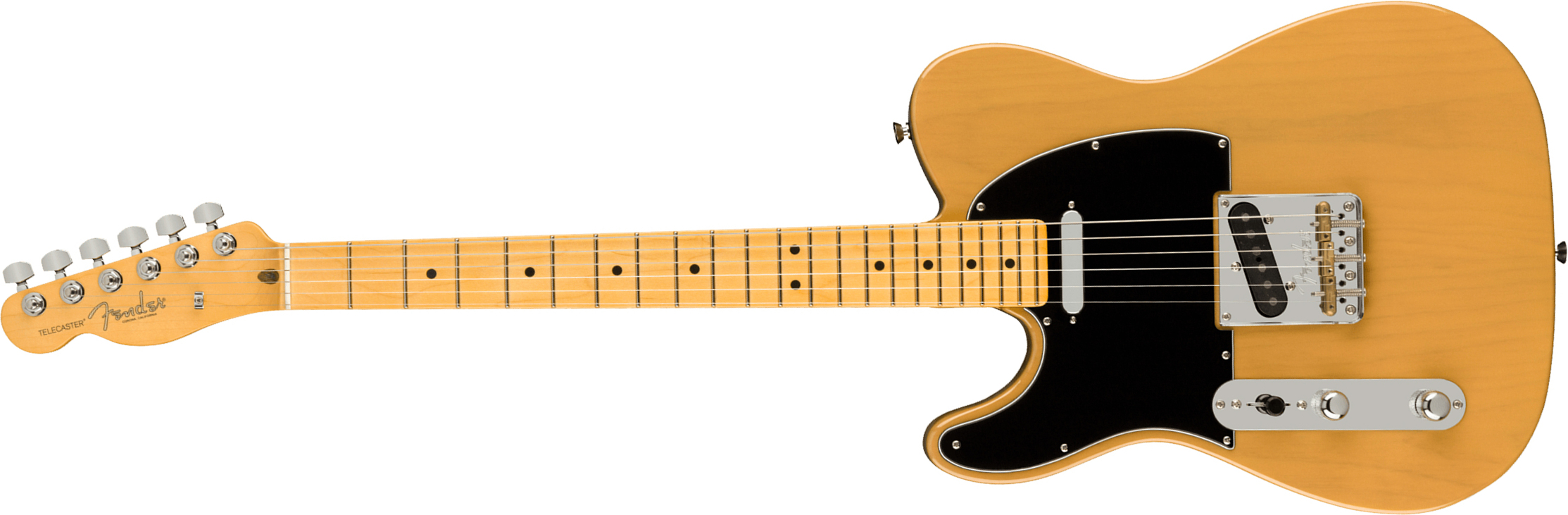 Fender Tele American Professional Ii Lh Gaucher Usa Mn - Butterscotch Blonde - Linkshandige elektrische gitaar - Main picture