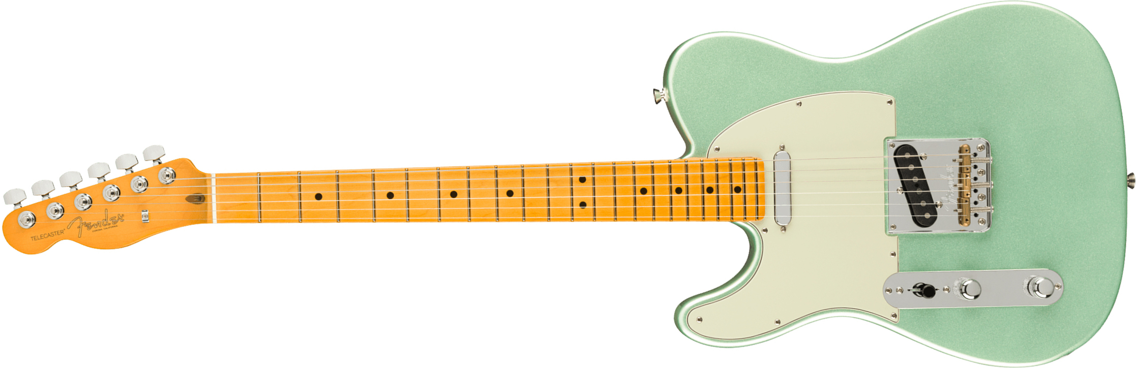 Fender Tele American Professional Ii Lh Gaucher Usa Mn - Mystic Surf Green - Linkshandige elektrische gitaar - Main picture