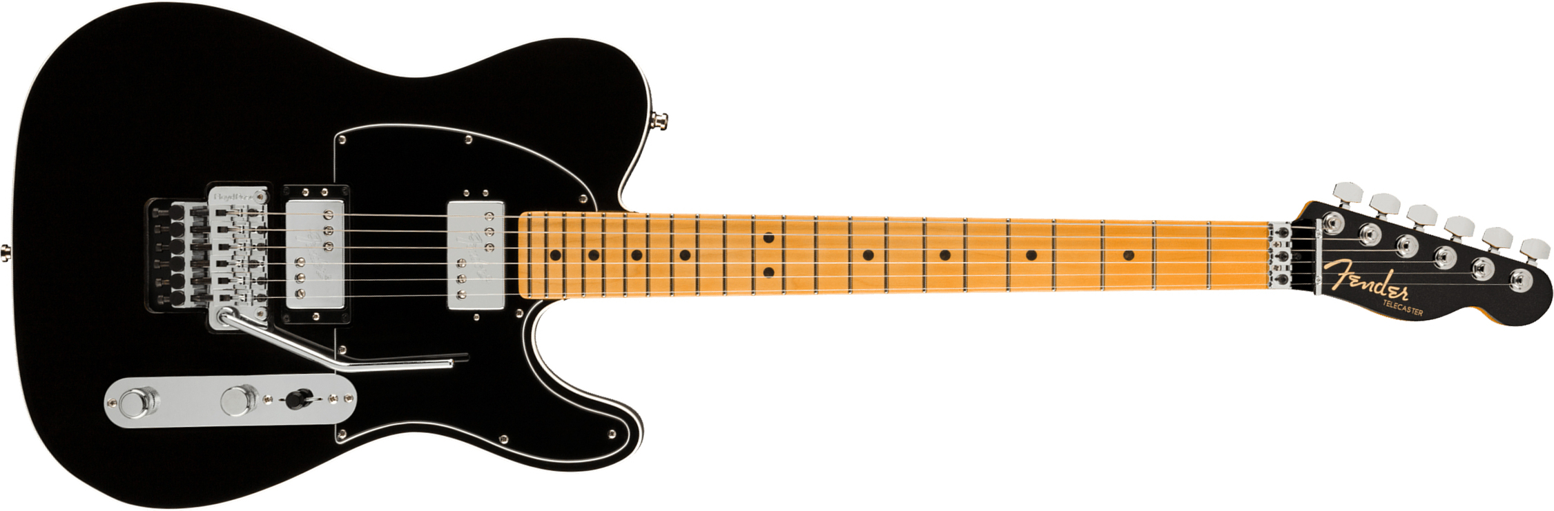 Fender Tele American Ultra Luxe Hh Floyd Rose Usa Fr Mn +etui - Mystic Black - Televorm elektrische gitaar - Main picture