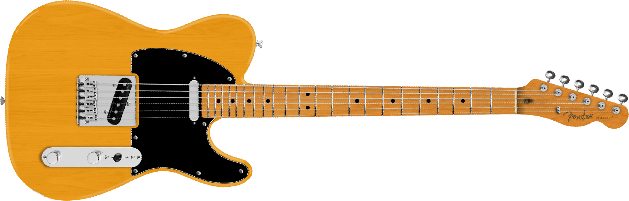 Fender Tele Baritone Player Ii 75th Ann. Mex 2s Ht Mn - Butterscotch Blonde - Televorm elektrische gitaar - Main picture
