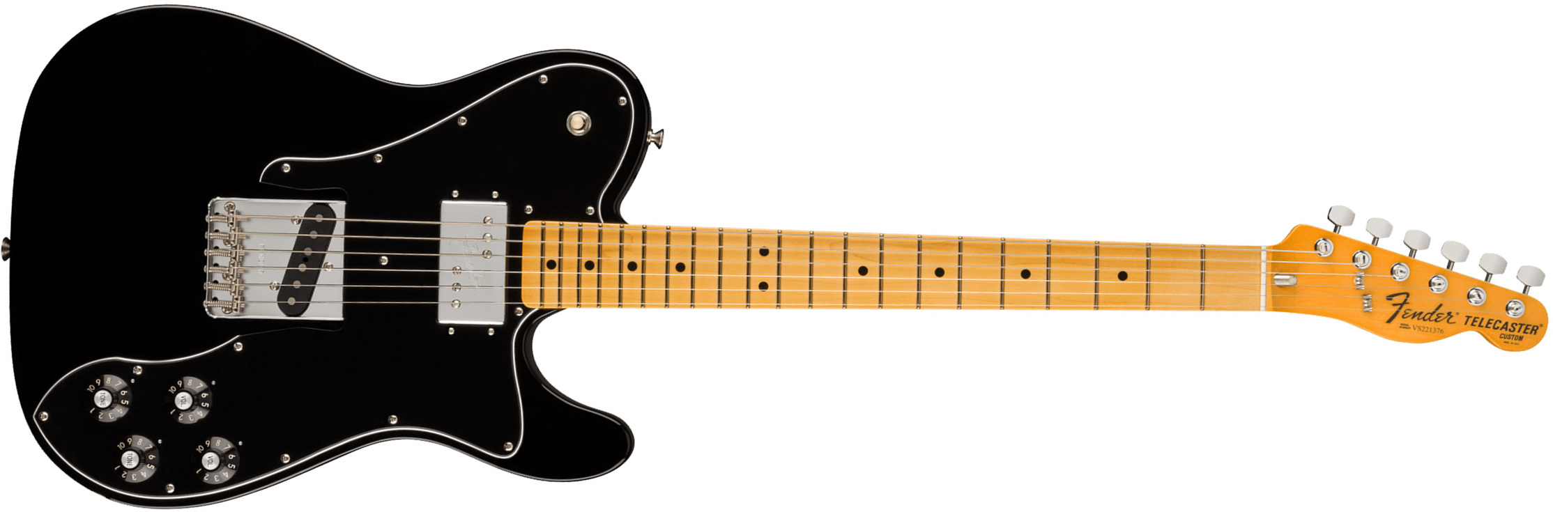 Fender Tele Custom 1977 American Vintage Ii Usa Sh Ht Mn - Black - Televorm elektrische gitaar - Main picture
