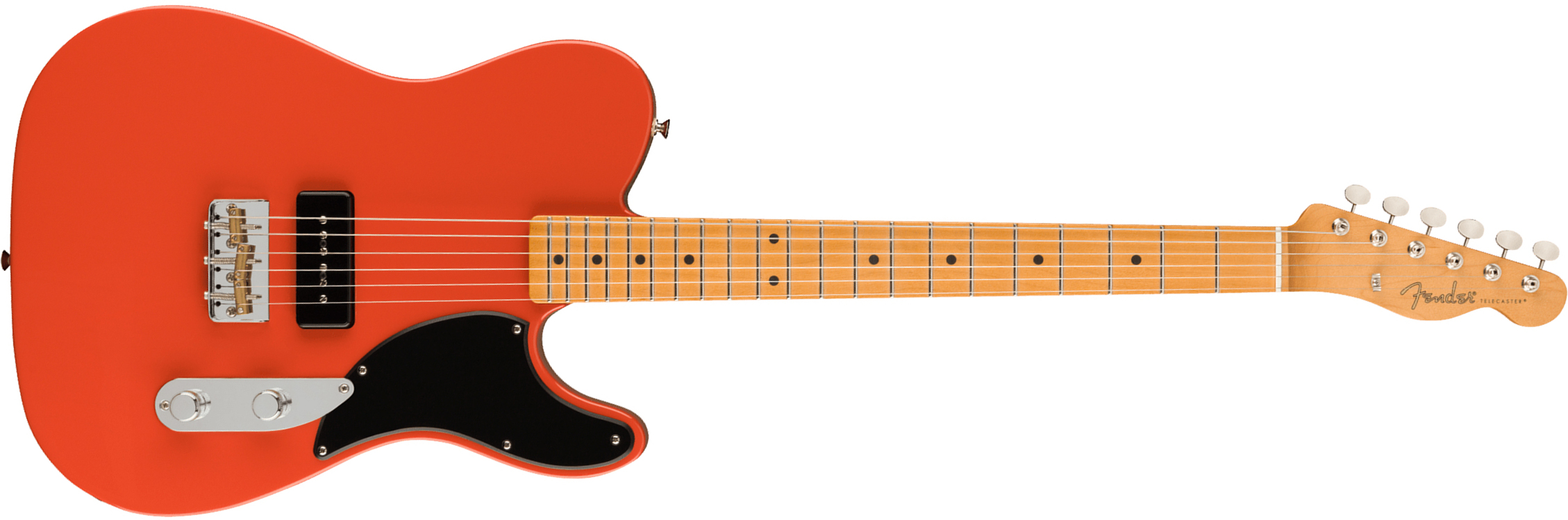 Fender Tele Noventa Mex Mn +housse - Fiesta Red - Televorm elektrische gitaar - Main picture